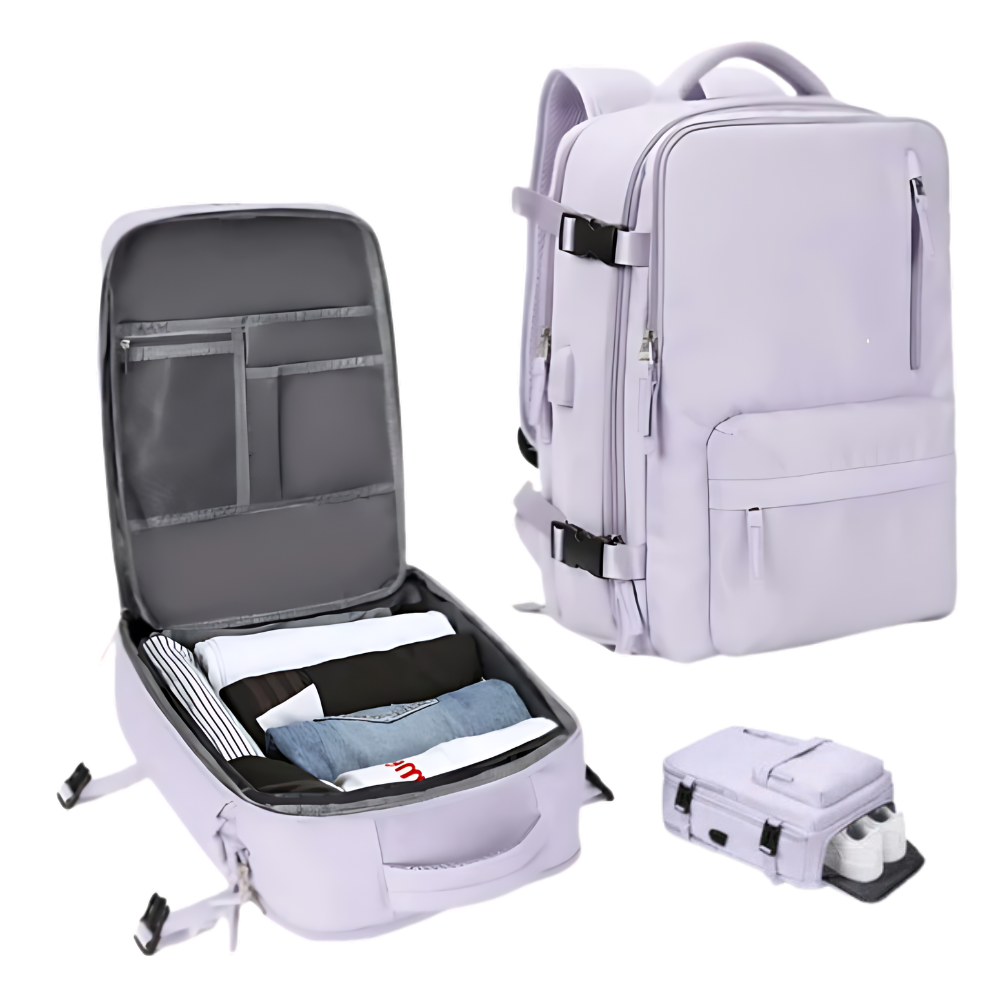 Norvo Waterdichte USB Rugzak – Reistas met Diefstalbeveiliging & Schoenenvak (35L)