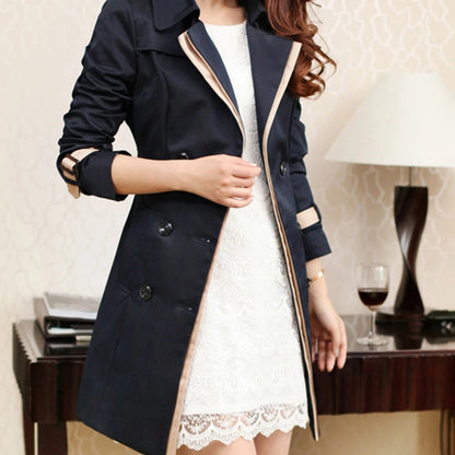 Elegante winddichte dames trenchcoat met reverskraag
