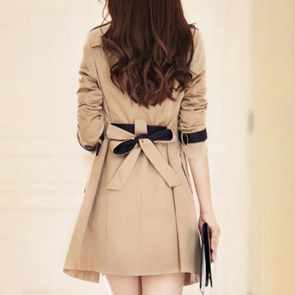 Elegante winddichte dames trenchcoat met reverskraag