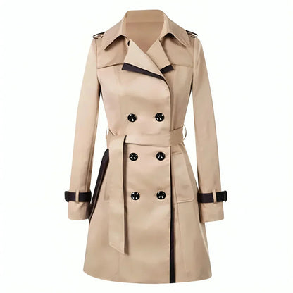 Elegante winddichte dames trenchcoat met reverskraag