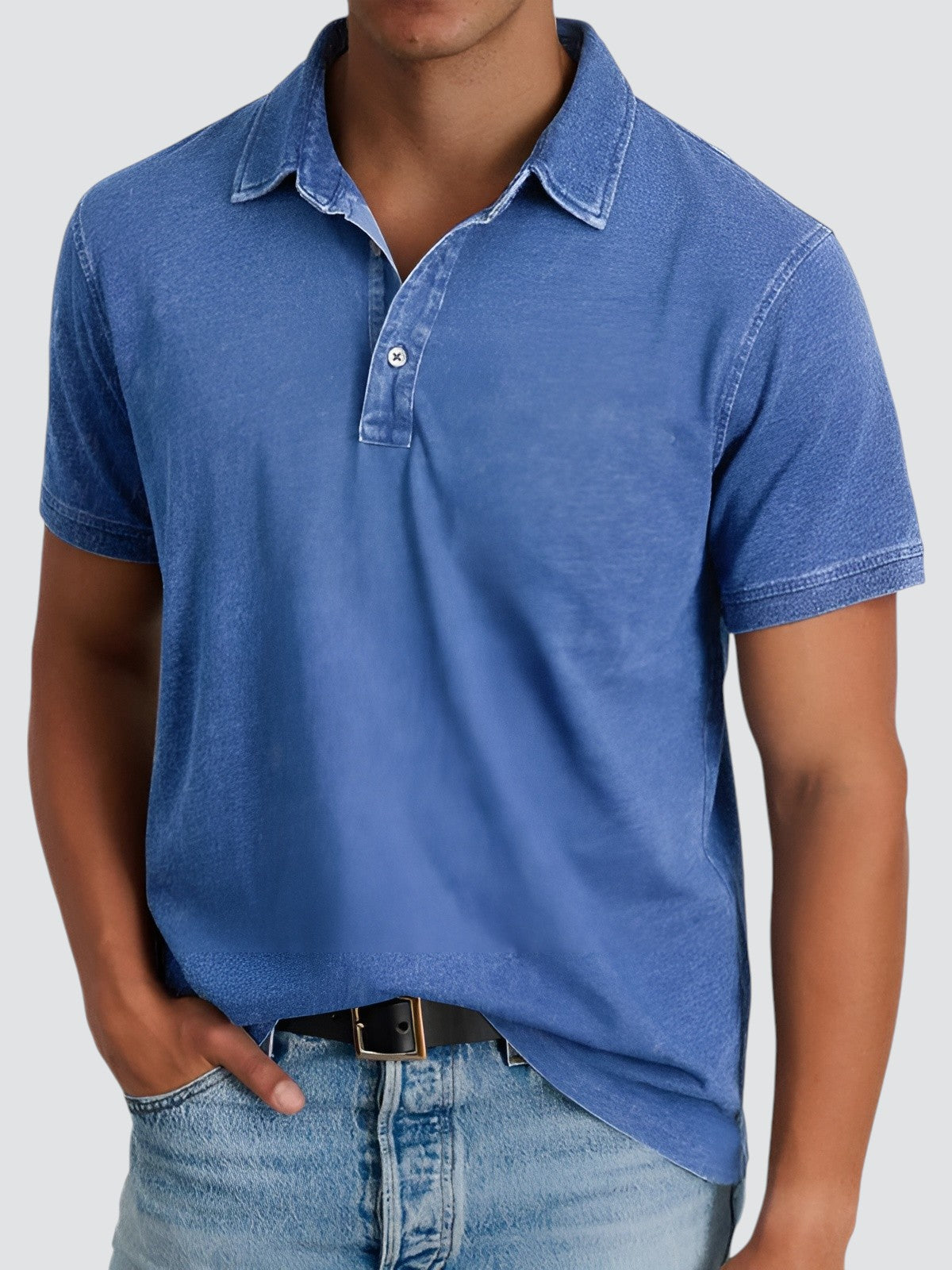 Poloshirt Rustivo – Relaxed Fit Herenpolo met Vintage Wash en Klassieke Kraag