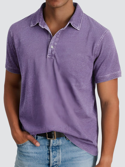 Poloshirt Rustivo – Relaxed Fit Herenpolo met Vintage Wash en Klassieke Kraag