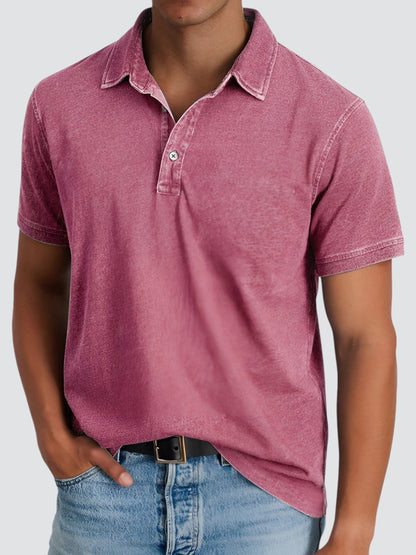 Poloshirt Rustivo – Relaxed Fit Herenpolo met Vintage Wash en Klassieke Kraag