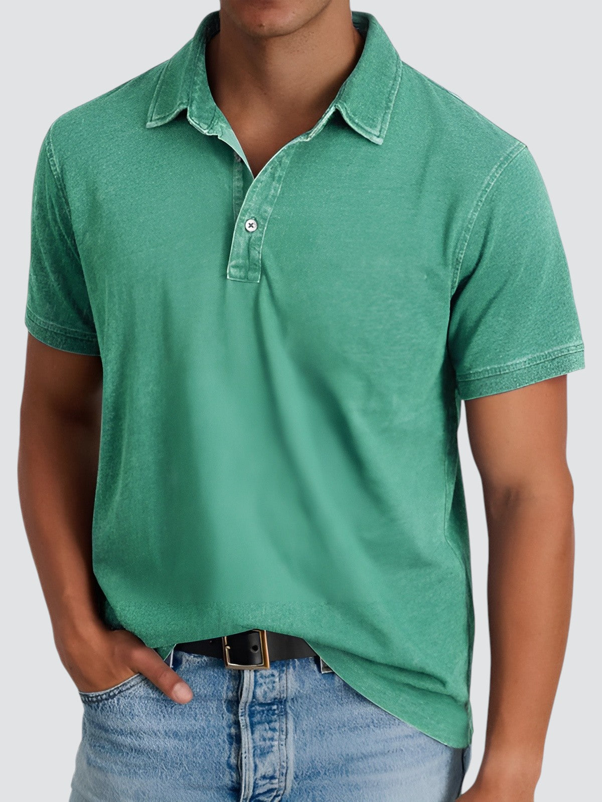Poloshirt Rustivo – Relaxed Fit Herenpolo met Vintage Wash en Klassieke Kraag