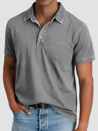 Poloshirt Rustivo – Relaxed Fit Herenpolo met Vintage Wash en Klassieke Kraag