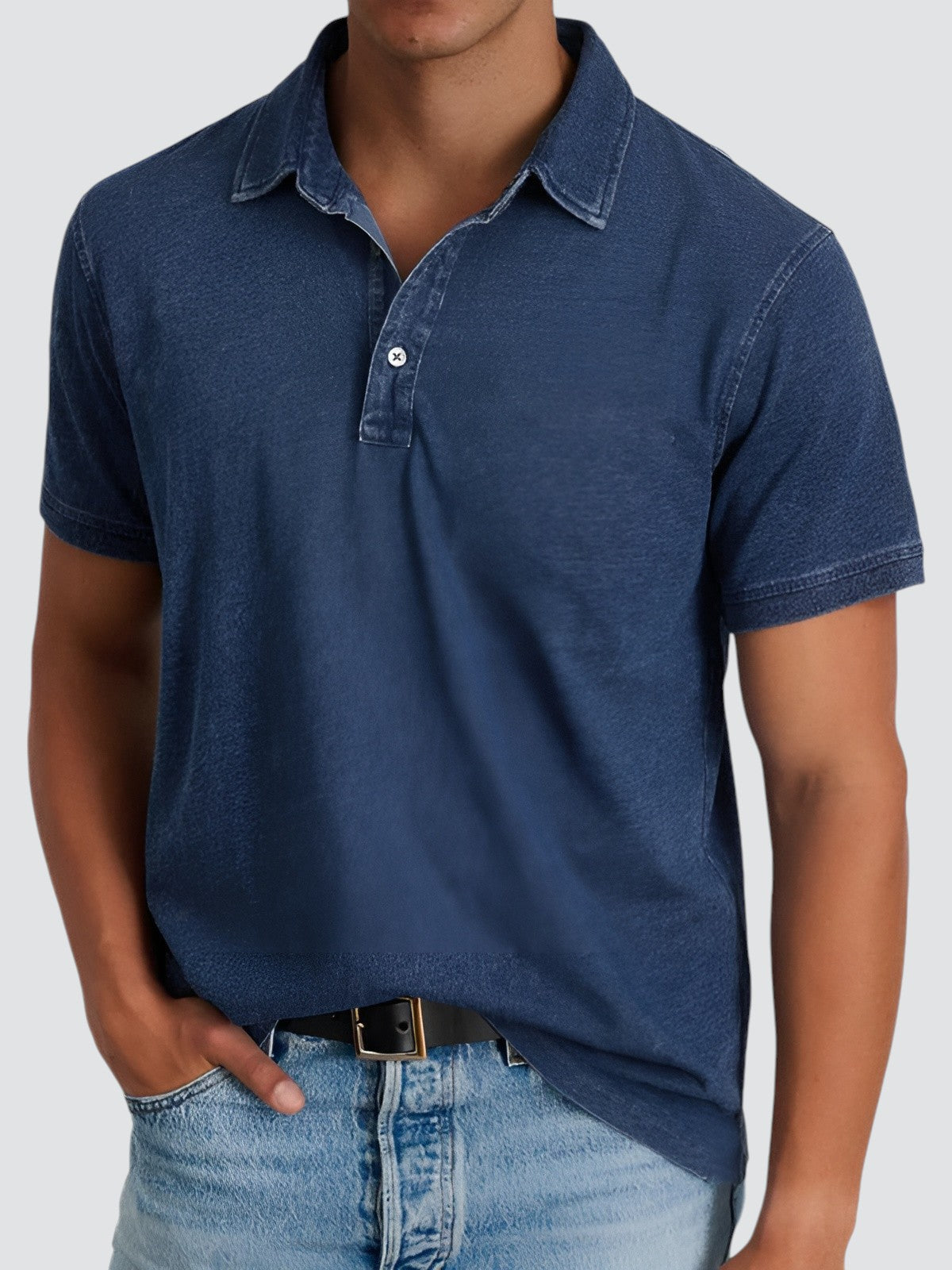 Poloshirt Rustivo – Relaxed Fit Herenpolo met Vintage Wash en Klassieke Kraag