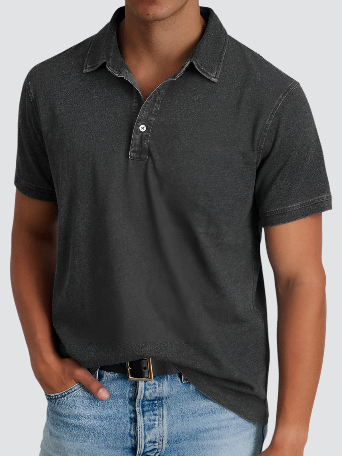 Poloshirt Rustivo – Relaxed Fit Herenpolo met Vintage Wash en Klassieke Kraag