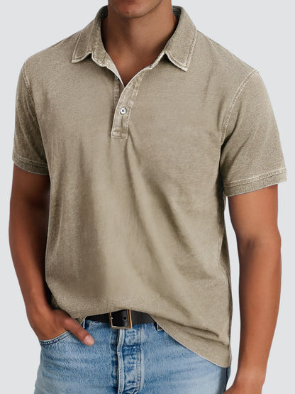 Poloshirt Rustivo – Relaxed Fit Herenpolo met Vintage Wash en Klassieke Kraag