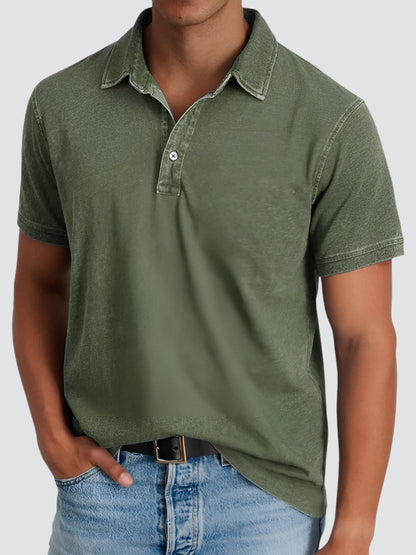Poloshirt Rustivo – Relaxed Fit Herenpolo met Vintage Wash en Klassieke Kraag