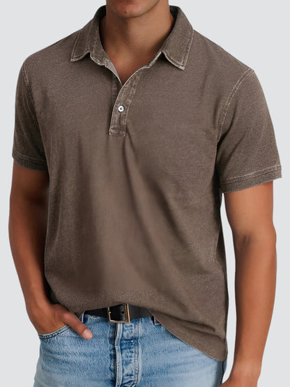 Poloshirt Rustivo – Relaxed Fit Herenpolo met Vintage Wash en Klassieke Kraag