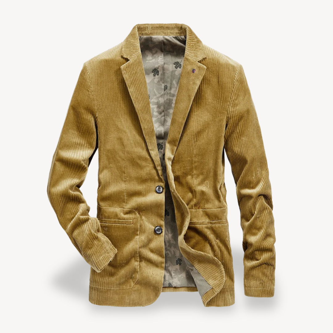 Heren Cordura Klassiek Blazer – Slim Fit Corduroy Colbert in Retrostijl