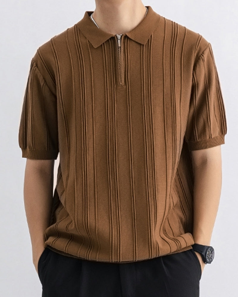 Ritskraag Knit Polo Heren - Casual Comfort Gebreide Knit
